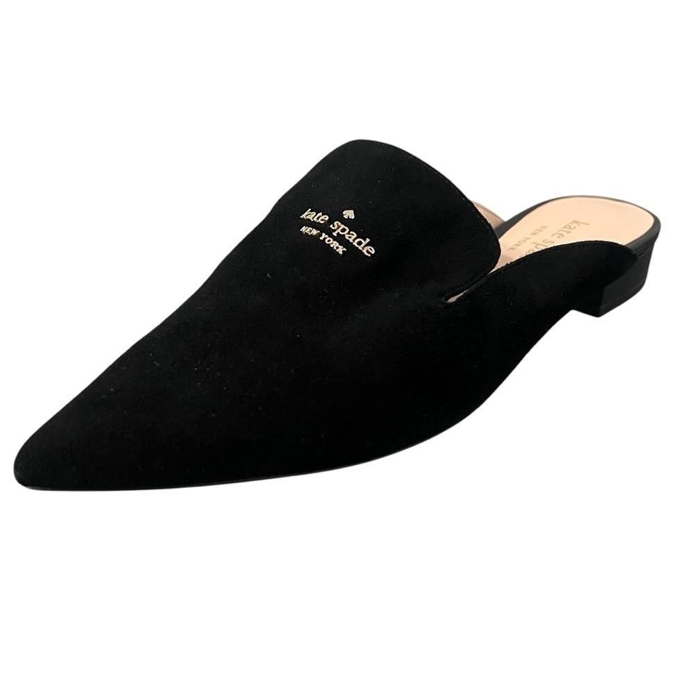 kate spade Black Pointed Toe Suede Mules - Picture 4 of 8